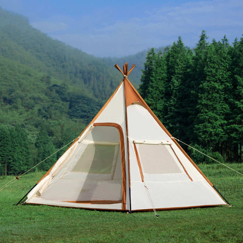 Cheap Goat Tents 4 Person Tent Pyramid Style Hand Made Camping Equipment Oxford Waterproof Material Free Accessories   